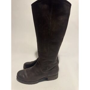 Clarks Collection Brown Leather Tall Side Zip Boots Women's Size 9M